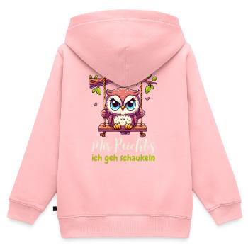 Eule Mir reicht's Ich geh schaukeln Lustig Kinder - Kinder Premium Organic Zip Hoodie - Rosa - Hinten - AI Model Kid Female (0cm)