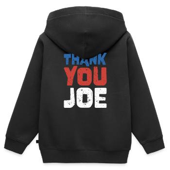 Vielen Dank, Joe - Wähler der Patriotischen Demokraten - Kinder Premium Organic Zip Hoodie - Schwarz - Hinten - AI Model Kid Male (0cm)