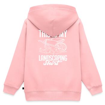 Chemise Paysagiste - Sweat Premium à capuche zippé enfant bio - rose - Dos - AI Model Kid Female (0cm)