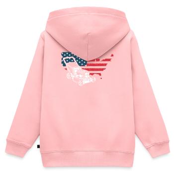 USA Flagge Amerika Landschaftsgärtner - Kinder Premium Organic Zip Hoodie - Rosa - Hinten - AI Model Kid Female (0cm)
