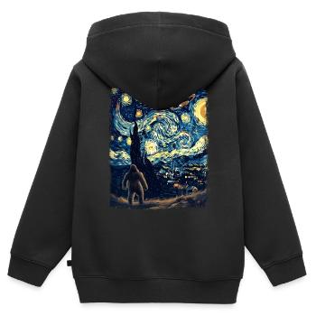Cryptozoology Cryptoid Conspiracy Sternennach - Kids Premium Organic Zip-up Hoodie - black - Back - AI Model Kid Male (0cm)