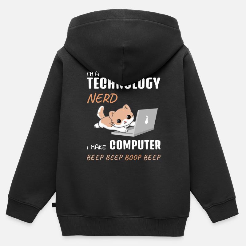 IT Computer Administrator Computer Work Gift - Kids Premium Organic Zip-up Hoodie - black