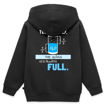 Chemiker Chemie Humor Lustige Sprüche Wasser Glas - Kinder Premium Organic Zip Hoodie - Schwarz - Hinten - AI Model Kid Male (0cm)
