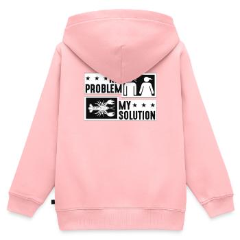 Écrevisses bouillir Mon problème Mon pictogramme Maman Papa - Sweat Premium à capuche zippé enfant bio - rose - Dos - AI Model Kid Female (0cm)