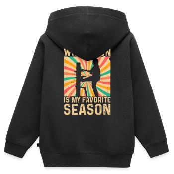 Le Wing Chun est ma saison préférée - Wing Chun Fighte - Sweat Premium à capuche zippé enfant bio - noir - Dos - AI Model Kid Male (0cm)