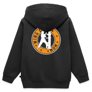 Wing Chun Maman Combattant de Wing Chun - Sweat Premium à capuche zippé enfant bio - noir - Dos - AI Model Kid Male (0cm)