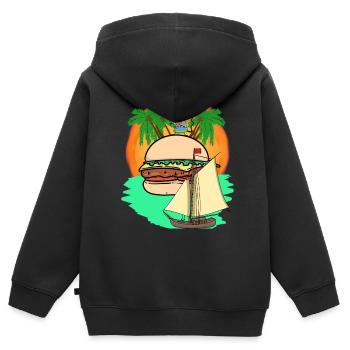 Ratte Karibik Südsee Fast Food Insel Matrose Boot - Kinder Premium Organic Zip Hoodie - Schwarz - Hinten - AI Model Kid Male (0cm)