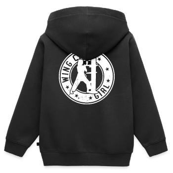 Wing Chun Fille Wing Chun Fille - Sweat Premium à capuche zippé enfant bio - noir - Dos - AI Model Kid Male (0cm)