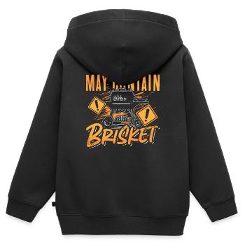 Brisket Barbeque May Contain Brisket Meat Lover - Kinder Premium Organic Zip Hoodie - Schwarz - Hinten - AI Model Kid Male (0cm)