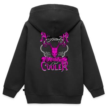 Geweih Geweihjagd Antler Aunt - Kinder Premium Organic Zip Hoodie - Schwarz - Hinten - AI Model Kid Male (0cm)
