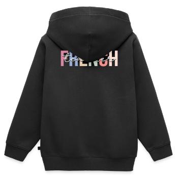 Französischlehrerin Unterricht - Kinder Premium Organic Zip Hoodie - Schwarz - Hinten - AI Model Kid Male (0cm)