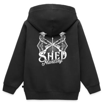 Geweih Geweihjagd I'd Rather Be Shed Hunting - Kinder Premium Organic Zip Hoodie - Schwarz - Hinten - AI Model Kid Male (0cm)