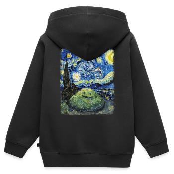 Schleim Sternennacht Malerei - Kinder Premium Organic Zip Hoodie - Schwarz - Hinten - AI Model Kid Male (0cm)