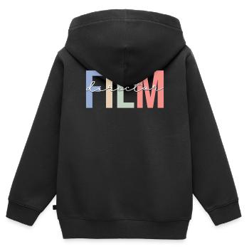 Réalisateur Cinéaste Réalisation - Sweat Premium à capuche zippé enfant bio - noir - Dos - AI Model Kid Male (0cm)
