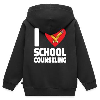 School Counselor Heart I (Heart) - Kinder Premium Organic Zip Hoodie - Schwarz - Hinten - AI Model Kid Male (0cm)