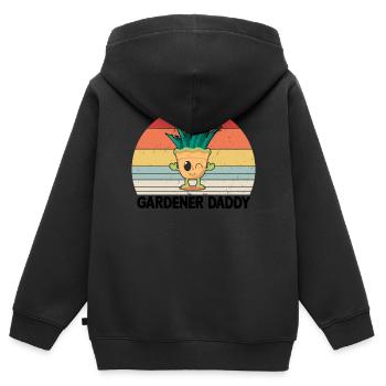 Gardening Daddy Gardener Daddy - Kinder Premium Organic Zip Hoodie - Schwarz - Hinten - AI Model Kid Male (0cm)