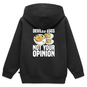 Oeufs farcis - Recette de Thanksgiving - Sweat Premium à capuche zippé enfant bio - noir - Dos - AI Model Kid Male (0cm)