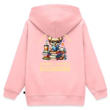 Lesen ist mein Hobby - Das Leben Ist Schöner Mit - Kinder Premium Organic Zip Hoodie - Rosa - Hinten - AI Model Kid Female (0cm)