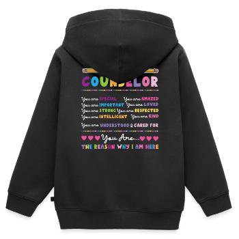 Conseiller scolaire Conseiller scolaire - Sweat Premium à capuche zippé enfant bio - noir - Dos - AI Model Kid Male (0cm)