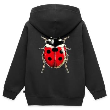 Ladybug Ladybug Insects Colorful Cute Ladybugs - Kids Premium Organic Zip-up Hoodie - black - Back - AI Model Kid Male (0cm)