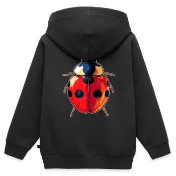 Marienkäfer Ladybug Insekten Bunt Süße Marienkäfer - Kinder Premium Organic Zip Hoodie - Schwarz - Hinten - AI Model Kid Male (0cm)