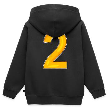 2 - Sweat Premium à capuche zippé enfant bio - noir - Dos - AI Model Kid Male (0cm)