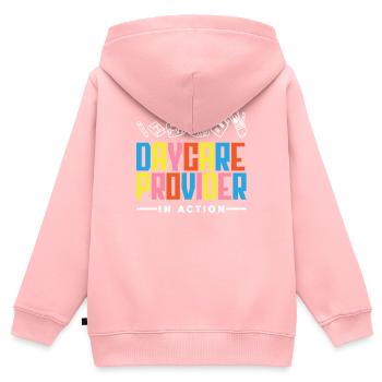 Tagespflegeanbieter Im Einsatz - Kinder Premium Organic Zip Hoodie - Rosa - Hinten - AI Model Kid Female (0cm)