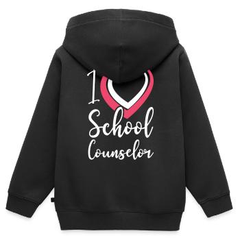 School Counselor Heart I (Heart) - Kinder Premium Organic Zip Hoodie - Schwarz - Hinten - AI Model Kid Male (0cm)