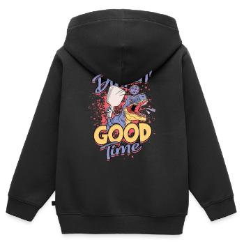Pickleball Dinkin Bon temps - Sweat Premium à capuche zippé enfant bio - noir - Dos - AI Model Kid Male (0cm)
