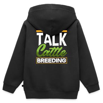 Lass Uns Über Rinderzucht Sprechen Highland Kuh - Kinder Premium Organic Zip Hoodie - Schwarz - Hinten - AI Model Kid Male (0cm)
