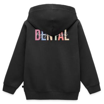 Hygiéniste dentaire Assistante dentaire - Sweat Premium à capuche zippé enfant bio - noir - Dos - AI Model Kid Male (0cm)