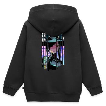 Geometrische Halloween-Hexe - Kinder Premium Organic Zip Hoodie - Schwarz - Hinten - AI Model Kid Male (0cm)