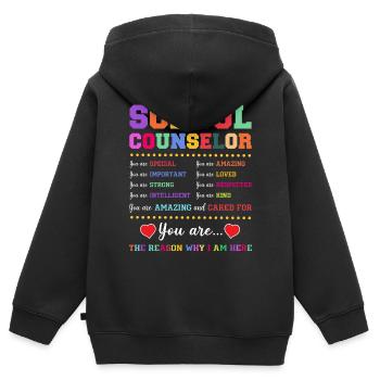 Conseiller scolaire Conseiller scolaire - Sweat Premium à capuche zippé enfant bio - noir - Dos - AI Model Kid Male (0cm)