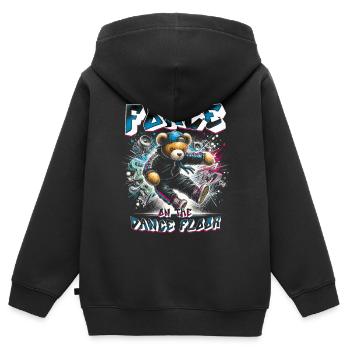 Breakdance B-boy Cascadeur Danseur de rue - Sweat Premium à capuche zippé enfant bio - noir - Dos - AI Model Kid Male (0cm)