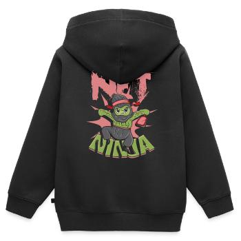 Pickleball Net Ninja - Kids Premium Organic Zip-up Hoodie - black - Back - AI Model Kid Male (0cm)