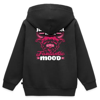 Einfach Ein Mädchen In Fantastischer Stimmung - Kinder Premium Organic Zip Hoodie - Schwarz - Hinten - AI Model Kid Male (0cm)