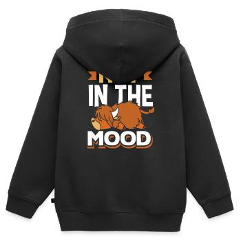 Highland Kuh Nicht In Der Stimmung - Kinder Premium Organic Zip Hoodie - Schwarz - Hinten - AI Model Kid Male (0cm)