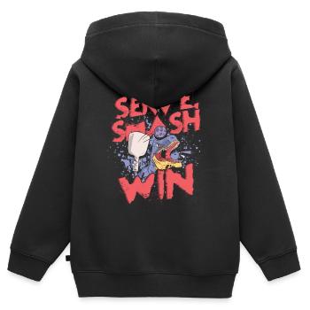 Pickleball Serve Smash Win - Sweat Premium à capuche zippé enfant bio - noir - Dos - AI Model Kid Male (0cm)
