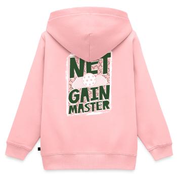 Pickleball Net Gain Master - Sweat Premium à capuche zippé enfant bio - rose - Dos - AI Model Kid Female (0cm)