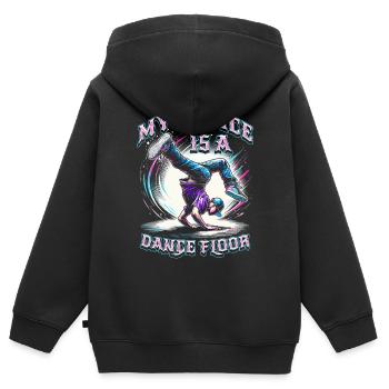 Breakdance B-boy My office is a dance floor - Kids Premium Organic Zip-up Hoodie - black - Back - AI Model Kid Male (0cm)