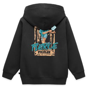 Pickleball Fierce Pickler - Kids Premium Organic Zip-up Hoodie - black - Back - AI Model Kid Male (0cm)