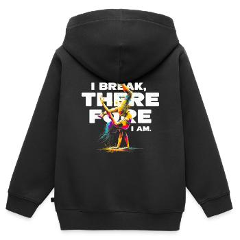 Breakdance B-boy Cascadeur Danseur de rue - Sweat Premium à capuche zippé enfant bio - noir - Dos - AI Model Kid Male (0cm)