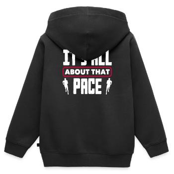 Es Geht Alles Um Das Tempo - Kinder Premium Organic Zip Hoodie - Schwarz - Hinten - AI Model Kid Male (0cm)
