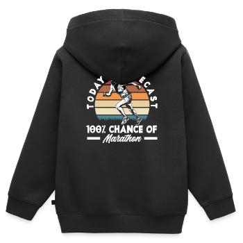 Prédiction du jour : 100% Marathon - Sweat Premium à capuche zippé enfant bio - noir - Dos - AI Model Kid Male (0cm)