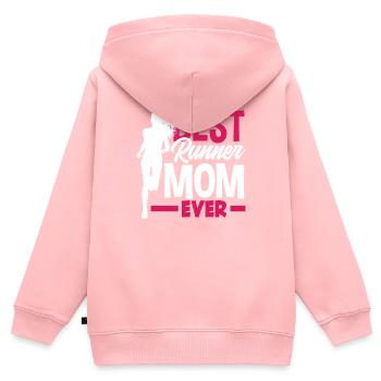 Beste Läuferin Mama Aller Zeiten - Kinder Premium Organic Zip Hoodie - Rosa - Hinten - AI Model Kid Female (0cm)