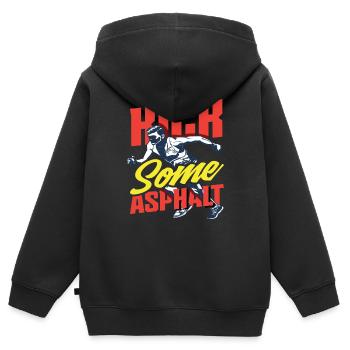 Kick Some Asphalt Läufer Motiv - Kinder Premium Organic Zip Hoodie - Schwarz - Hinten - AI Model Kid Male (0cm)
