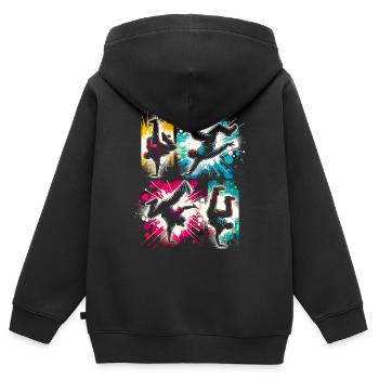 Breakdancing Breakdance B-boy Stunt Street Dancer - Kinder Premium Organic Zip Hoodie - Schwarz - Hinten - AI Model Kid Male (0cm)