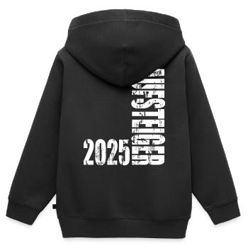 Aufsteiger 2025 Aufstiegstrikot Aufstieg 25 - Kinder Premium Organic Zip Hoodie - Schwarz - Hinten - AI Model Kid Male (0cm)