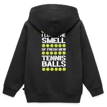 Funny Tennis Player Racket I Love - Kinder Premium Organic Zip Hoodie - Schwarz - Hinten - AI Model Kid Male (0cm)
