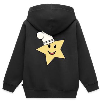 Chef étoilé Cuisiniers Cuisinier Cuisine - Sweat Premium à capuche zippé enfant bio - noir - Dos - AI Model Kid Male (0cm)